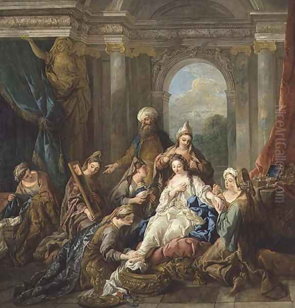 The Toilet of Esther, 1738 Oil Painting by Jean Francois de Troy