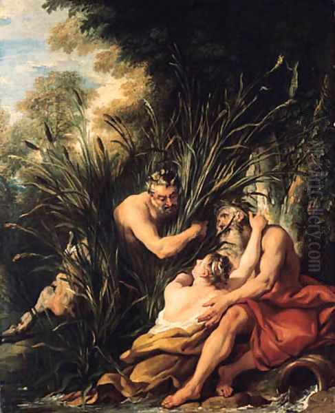 Pan and Syrinx 2 Oil Painting by Jean Francois de Troy