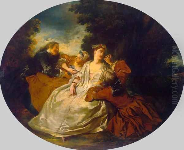 Scene in the Park Oil Painting by Jean Francois de Troy