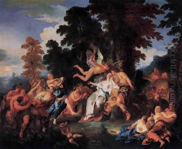 Bacchus and Ariadne Oil Painting by Jean Francois de Troy