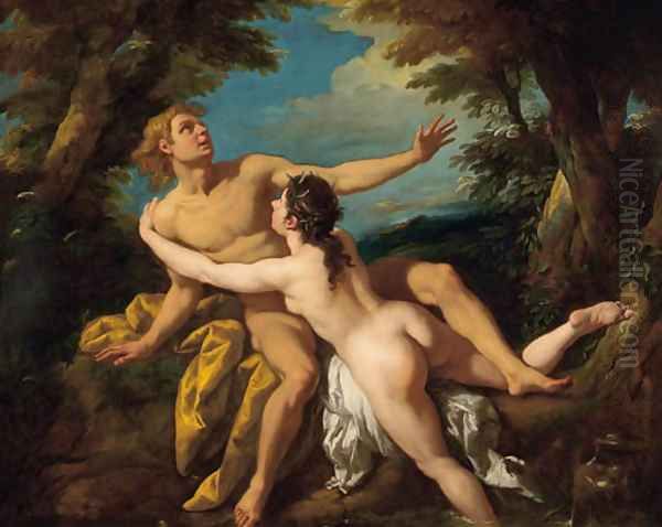 Salmacis and Hermaphroditus Oil Painting by Jean Francois de Troy