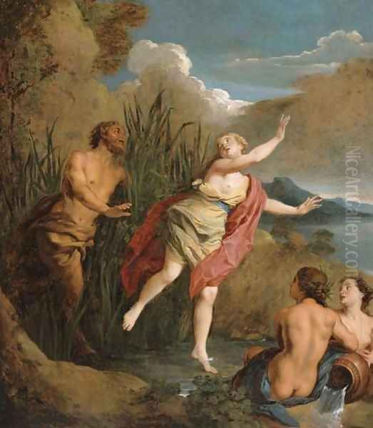 Pan and Syrinx Oil Painting by Jean Francois de Troy