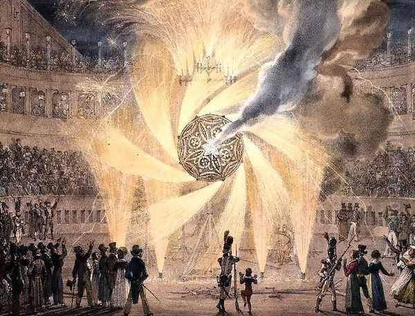 Fireworks Oil Painting by Antoine Jean-Baptiste Thomas