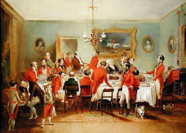 The Hunt Breakfast, Bachelors Hall, 1836 Oil Painting by Francis Calcraft Turner