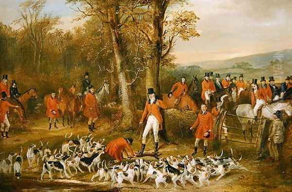 The Berkeley Hunt- The Death, 1842 Oil Painting by Francis Calcraft Turner