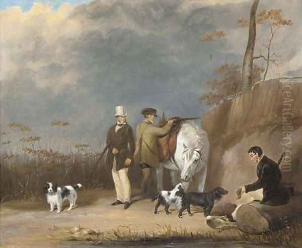 A shooting party Oil Painting by Francis Calcraft Turner