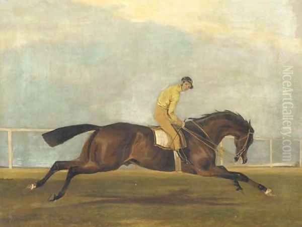 Launcelot, winner of the 1840 St. Leger Stakes, with William Scott up Oil Painting by Francis Calcraft Turner