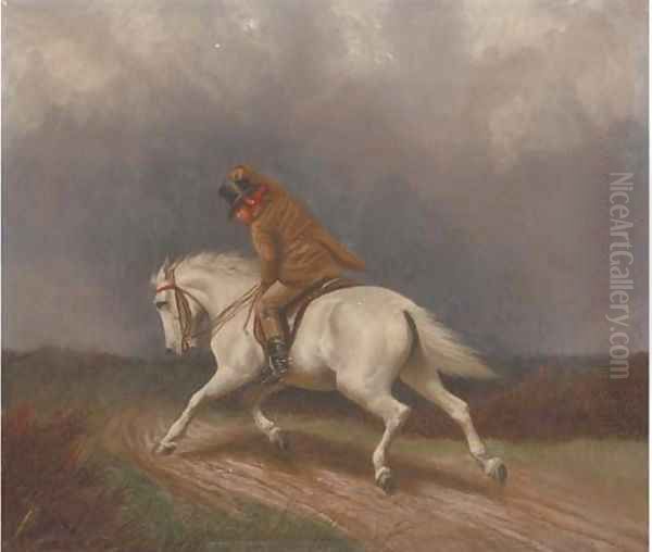 Riding into the storm Oil Painting by Francis Calcraft Turner