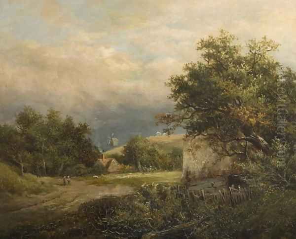 A Welsh Landscape Oil Painting by Joseph Thors