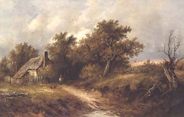 A Rustic Homestead Oil Painting by Joseph Thors