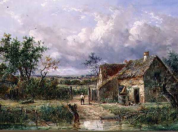 View in Warwickshire, 1866 Oil Painting by Joseph Thors