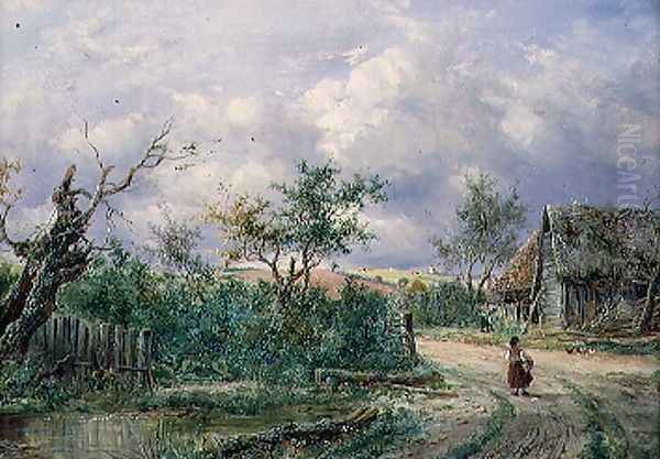 View in Warwickshire, 1866 2 Oil Painting by Joseph Thors