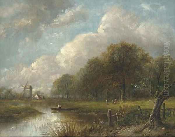 A quiet day near the mill Oil Painting by Joseph Thors