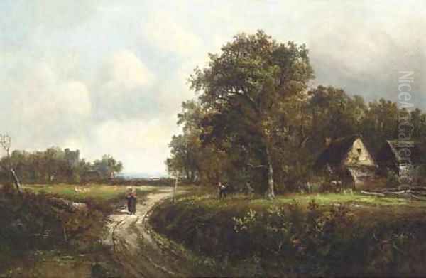 Returning to the farm Oil Painting by Joseph Thors