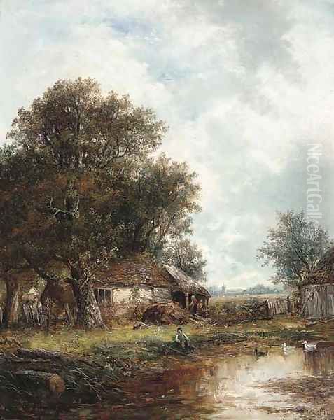 The farmyard, Berkshire Oil Painting by Joseph Thors