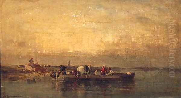 Fishing Off The French Coast Oil Painting by Charles de Tournemine