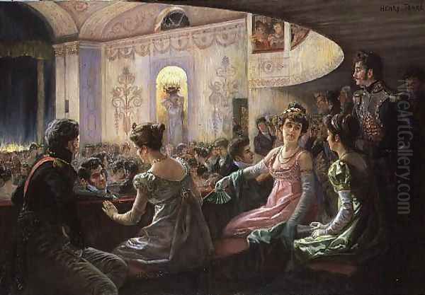 The Interval at the Theatre Oil Painting by Charles Henry Tenre