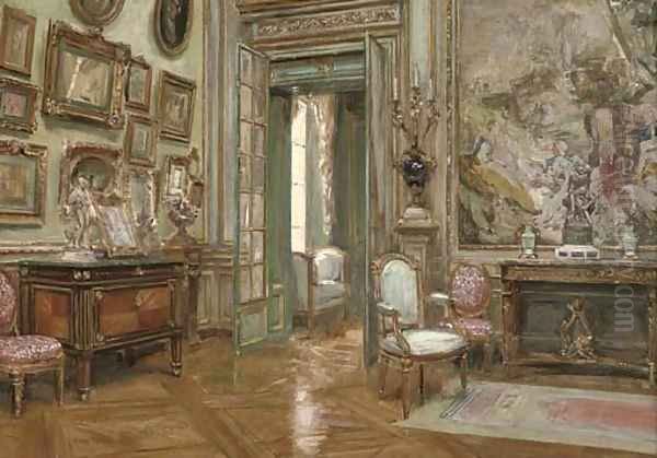 A French salon Oil Painting by Charles Henry Tenre