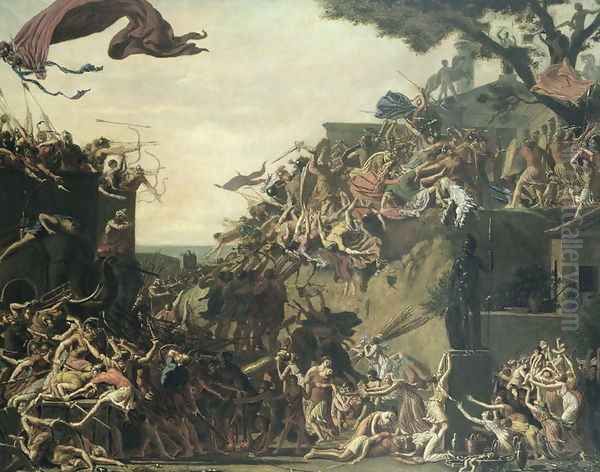 The Siege of Sparta by Pyrrhus 319-272 BC 1799-1800 Oil Painting by Jean-Baptiste Topino-Lebrun