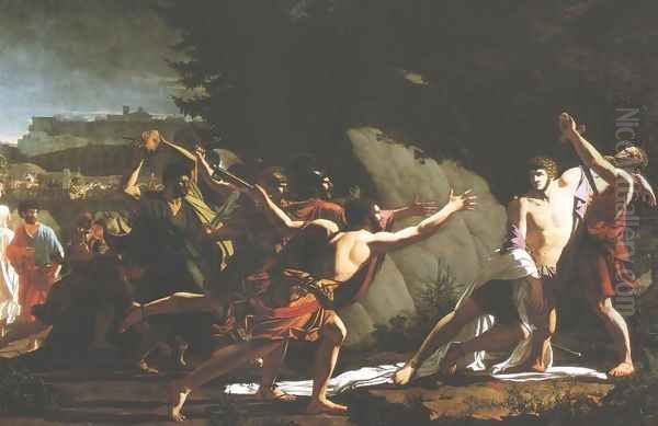 Death of Caius Gracchus Oil Painting by Jean-Baptiste Topino-Lebrun