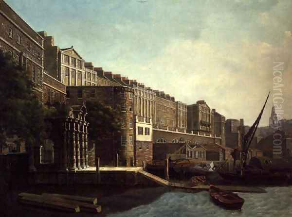 The Adelphi Terrace and York Watergate Oil Painting by Daniel Turner