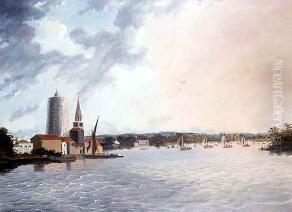 A Regatta at Battersea Oil Painting by Daniel Turner