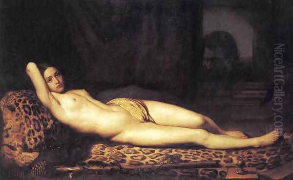 Nude Girl on a Panther Skin 1844 Oil Painting by Felix Trutat