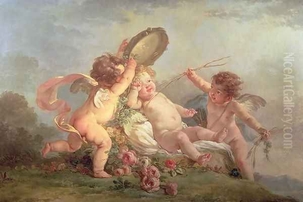 The Waking of Cupid, 1781 Oil Painting by Hugues Taraval