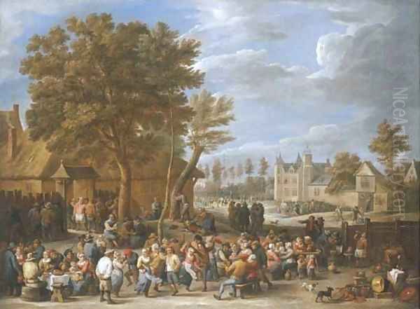 A village kermesse Oil Painting by David III Teniers