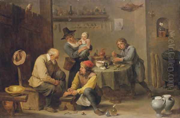 A doctor's surgery Oil Painting by David III Teniers