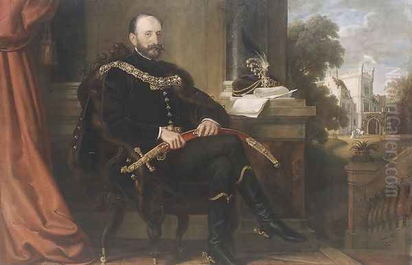 Portrait of Baron Ede Mikos 1869 Oil Painting by Mor Than