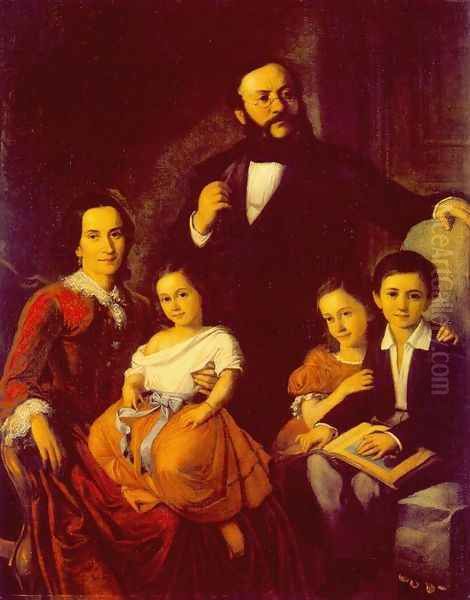 Portrait of a Family 1855 Oil Painting by Mor Than