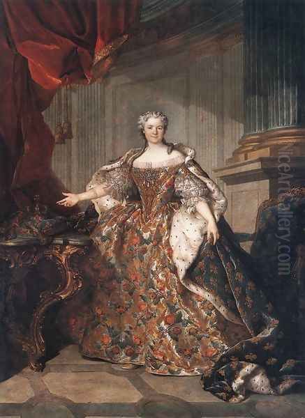 Marie Leczinska, Queen of France 1740 Oil Painting by Louis Tocque