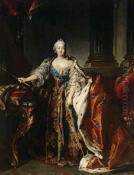 Marie Leczinska, Queen of France 1740 Oil Painting by Louis Tocque