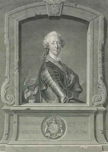 Prince Charles Edward Stuart 1720-88, engraved by J.G. Wille, 1748 Oil Painting by Louis Tocque