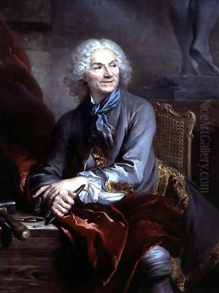 Portrait of Jean Louis Lemoyne 1665-1755 Oil Painting by Louis Tocque