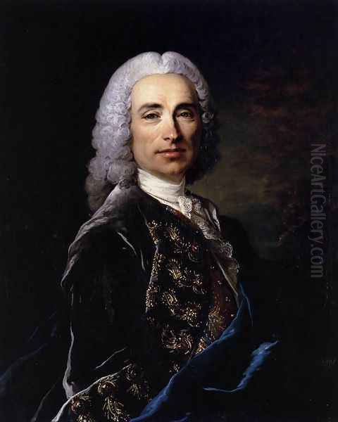 Portrait of Marquis de Lucker 1743 Oil Painting by Louis Tocque