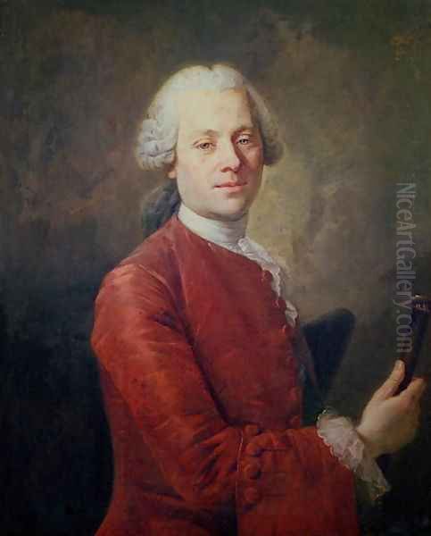 Portrait of Jean le Rond dAlembert 1717-83 Oil Painting by Louis Tocque