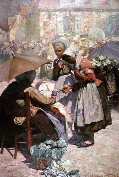 Market Day, Etaples Oil Painting by William Holt Yates Titcomb