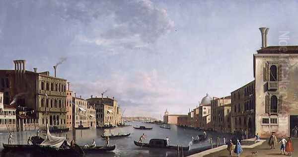 Venice Grand Canal looking from the Campo San Vio towards the Bacino Oil Painting by Francesco Tironi