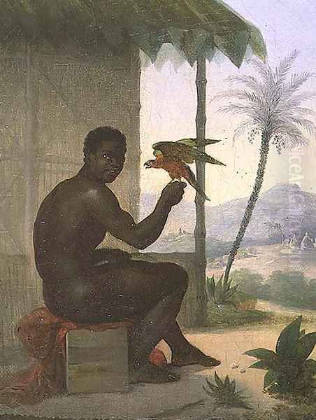 Brazilian negro with Tropical Bird Oil Painting by Nicolas Antoine Taunay