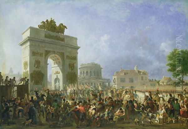 Entry of the Imperial Guard into Paris at the Barriere de Pantin, 25th November 1807, 1810 Oil Painting by Nicolas Antoine Taunay