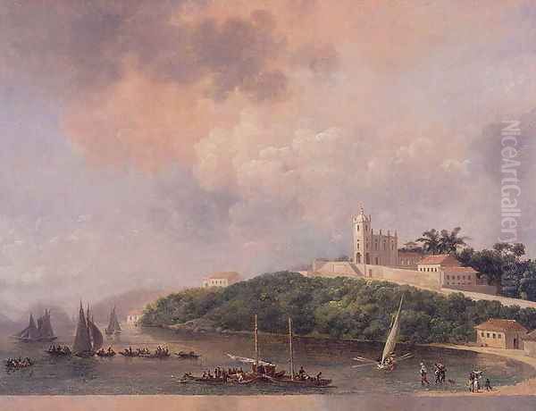 Church of Nossa Senhora da Gloria de Outeiro, Brazil c.1817 Oil Painting by Nicolas Antoine Taunay