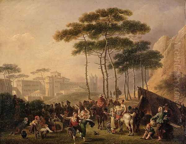 Festa Napolitana, 1824 Oil Painting by Nicolas Antoine Taunay