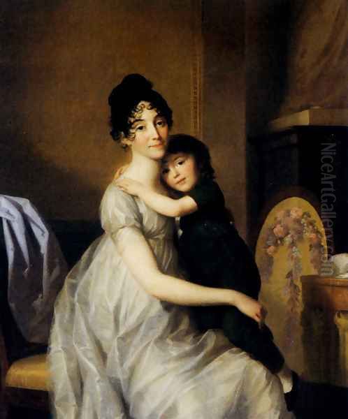 Anne-Pauline Dufour-Ferance And her Son Jean-Marc Albert Oil Painting by Friedrich Tischbein