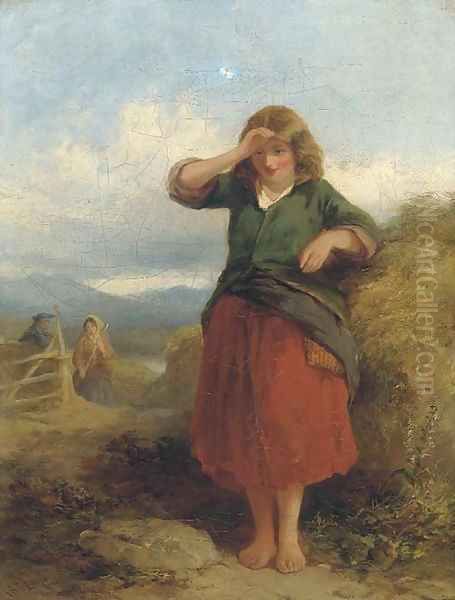 The farmer's daughter Oil Painting by Francis William Topham