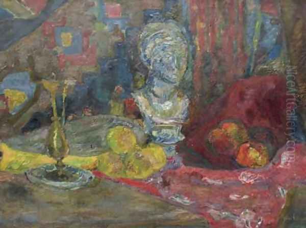 Still Life with a Bust and a Candlestick Oil Painting by Zbigniew Tymoszewski