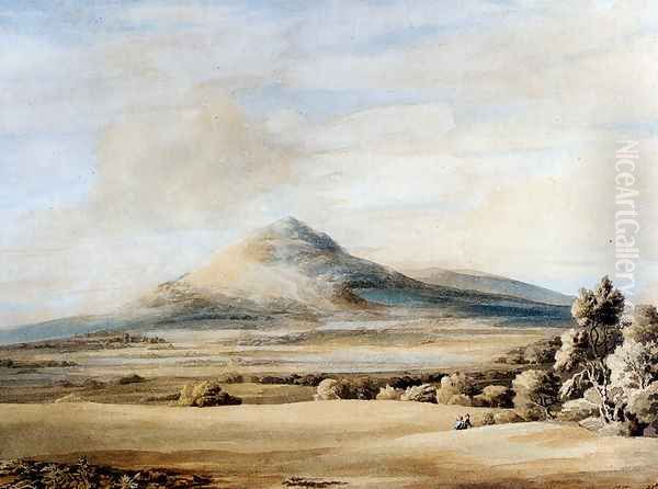 A View Of The Wrekin In Shropshire Going From Wenlock To Shrewbury Oil Painting by Francis Towne