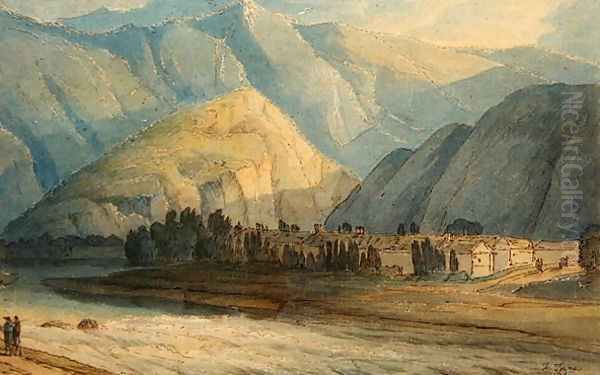 The Grange at the Head of the Keswick Lake, 1786 Oil Painting by Francis Towne