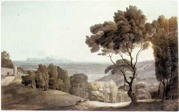 Italian Landscape, View of Capri, 1784 Oil Painting by Francis Towne